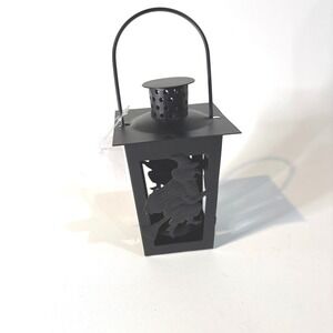 Christmas Tree Shops Black Metal Witch Halloween Lantern Tealight Holder NWT
